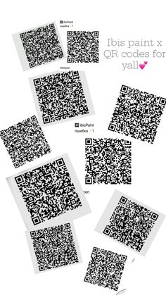 the qr code is shown in black and white, as well as several smaller images