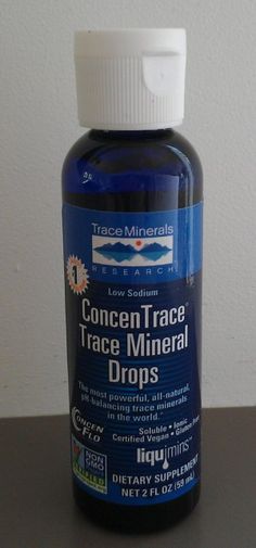 Trace Minerals Research ConcenTrace Mineral Drops are GRAS affirmed and have a reduced sodium content. Trace Mineral Drops, Trace Minerals Drops Benefits, Trace Minerals Benefits, Trace Trace, Water Health, Useful Products, Trace Minerals, Creating A Newsletter, Alternative Therapies