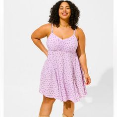 In Light Lilac/Purple Ditsy Floral, This Print Sold Out Fast!! Nwt, Size 3. Casual Lavender Mini Dress, Casual Lavender Mini Dress For Daywear, Casual Purple Mini Dress For Day Out, Casual Purple Dresses For Daywear, Light Lilac, Torrid Dresses, Lilac Purple, Ditsy Floral, Purple Green