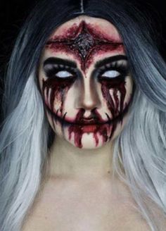 Haunted House Makeup, Scary Halloween Makeup Ideas, Scary Halloween Makeup, Halloween Make-up Looks, Creepy Makeup, Creepy Halloween Makeup