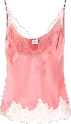 Pink Satin Top, Carine Gilson, Pink Lace Top, Scallop Hem, Five Points, East River, Demi Fine Jewelry, Satin Top, Powder Pink