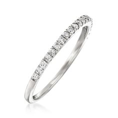 Ross-Simons - .25 ct. t. w. Diamond Ring in 14kt White Gold. Size 10. Add some sparkle to your stack! This stackable band is charming as is or layered with other rings in your collection. Bright with .25 ct. t. w. round brilliant-cut diamonds in polished 14kt white gold. 1/16" wide. Diamond ring. Diamond birthstones are the perfect gift for April birthdays. Dazzling White Gold Stackable Rings, Dazzling Stackable Diamond Ring, Dazzling Stackable Promise Rings, Dazzling Promise Stackable Rings, Dazzling Stackable White Gold Diamond Ring, Classic 14k White Gold Stackable Diamond Ring, Stackable White Gold Diamond Ring, Stackable 14k White Gold Diamond Ring With Round Band, April Birthday