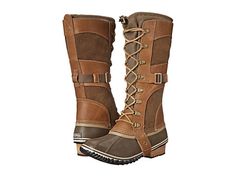 SOREL Conquest™ Carly Brown Lace Boots, Sorel Conquest, Womens Sorel, Short Heel Boots, Laced Boots, Low Heel Boots, Cold Weather Boots, Weather Boots, Sorel Boots