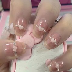 Gel Nail Korean Design, Cozy Nails, Kpop Nails, Vday Nails