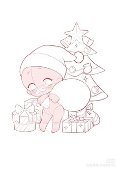 Chibi Drawings Kawaii, Christmas Chibi, Christmas Poses, V Chibi, Cute Animal Drawings Kawaii, Figure Drawing Reference, Cute Easy Drawings