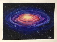 a painting of a galaxy with stars and the sun in it's center, on a white background