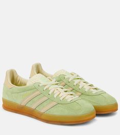 Gazelle suede sneakers in multicoloured - Adidas | Mytheresa Colorful Adidas Shoes, Colorful Sneakers Outfit, Shoes For Any Outfit, Colored Adidas, Gola Sneakers, Bright Shoes, Colorful Sneakers, Shoe Wishlist, Spring Sneakers