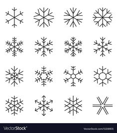 the snowflakes are drawn in black and white