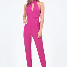 Jagger Mock Neck Jumpsuit...Nwt Color: Festival Fuschia Brand New Chic Pink Halter Neck Jumpsuit, Pink Fitted Jumpsuit For Formal Occasions, Pink Fitted Formal Jumpsuit, Purple Fitted Jumpsuits And Rompers For Formal Occasions, Fitted Purple Jumpsuits And Rompers For Formal Occasions, Fitted Purple Jumpsuit For Formal Occasions, Pink Halter Neck Jumpsuit For Party, Chic Fitted Pink Jumpsuits And Rompers, Pink Fitted Halter Neck Jumpsuit