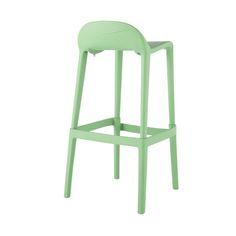 a green plastic stool on a white background