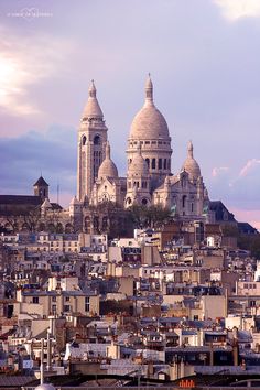 the city skyline is full of buildings and towers