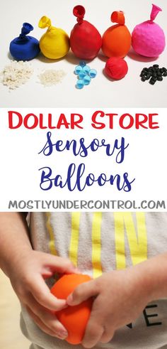 dollar store sensory balloons for toddlers to play with and learn how to make them