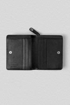 birdseye image of the inside of black leather wallet Italian Leather