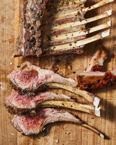 some meat is laying on a cutting board