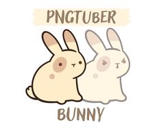 two cartoon rabbits with the words'pngtuber bunny '