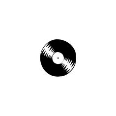 a black and white photo of a vinyl record