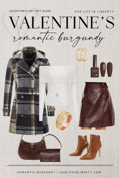 Step into timeless elegance this Valentine’s Day with a romantic burgundy-inspired outfit. Rich tones, cozy textures, and chic gold accents create a polished look perfect for date nights or special outings. Save this pin for style inspiration, and click to shop these sophisticated Valentine’s Day wardrobe picks. #RomanticBurgundy #ValentinesDayStyle #ChicAndElegant #BurgundyFashion #ValentinesOutfitIdeas