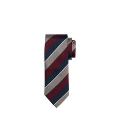 Brioni tie in silk featuring a Regimental stripe print Approx. 3.6"W Self-tie style Silk Made in Italy Regimental Stripe, Brioni Men, Stripe Silk, Bergdorf Goodman, Silk Ties, Top Designers, Stripe Print, Made In, Tops Designs