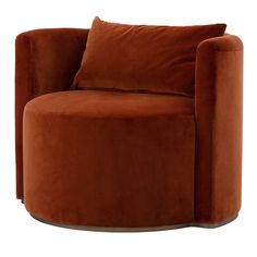 a large brown chair with pillows on it