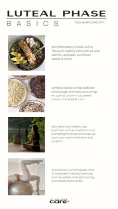 These are some basic luteal phase self care tips to help your hormones get back into balance so you can have a pain free period. To get more ideas about meals and workouts, read my article on cycle syncing <3 دورة شهرية