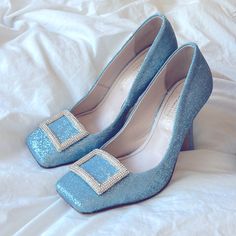 Tons Of Compliments, Honestly More Than Expected ! Light Blue Synthetic Evening Heels, Elegant Blue Synthetic Heels, Blue Party Heels With 4-inch Heel, Irregular Choice Shoes Blue, Light Blue Pointed Toe Heels With 4-inch Heel, Blue Sparkles, Shoes Women Heels, Blue Sky, Light Blue