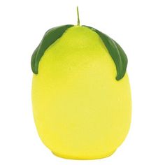 a close up of a lemon shaped object on a white background