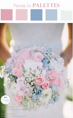 a bride holding a bouquet of pink and white flowers