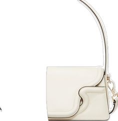 Designer White Rectangular Flap Bag, High-end White Shoulder Flap Bag, High-end White Square Shoulder Bag, High-end White Crossbody Flap Bag, High-end White Formal Flap Bag, Luxury Beige Square Flap Bag, High-end White Rectangular Shoulder Bag, High-end White Flap Bag For Formal Occasions, Luxury White Square Bag