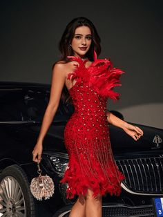 Model is wearing: S Height: 166 cm / 65.4" Bust: 81 cm/31.9" Waist: 61cm /24" Hips: 92cm / 36" Dazzle and enchant in our Akilah Feather Trimmed Sequin Mini Dress. With intricate sequin detailing and delicate feather trim, this dress will make you stand out from the crowd. Perfect for any special occasion, it's the ultimate statement piece that will leave you feeling confident and glamorous. Elevate your wardrobe with this stunning dress now! Material: 100% Polyester Invisible zipper opening at t Nude Dress, Cutout Maxi Dress, Feather Trim, Jumpsuits And Romper, Backless Maxi Dresses, Feather Dress, Split Dress, Stand Out From The Crowd, Maxi Dress Green