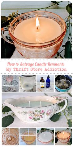 how to salvage candle remnants by thrift store addition