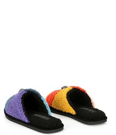 Kurt Geiger London Kensington Faux Shearling Rainbow Slippers | Dillard's Aesthetic Crocs, Rainbow Slippers, Fall Wishlist, Kurt Geiger Shoes, London Kensington, Pretty Shoes Sneakers, Shearling Slippers, Kensington London, Sophomore Year