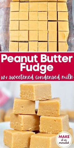 peanut butter fudge is an easy and delicious dessert that's ready to be eaten