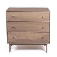 a wooden dresser with three drawers on one side and two small drawers on the other