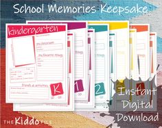 the school memories keepsake is an instant digital printable for kids to use on their homeschool