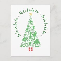 a christmas card with an image of a tree