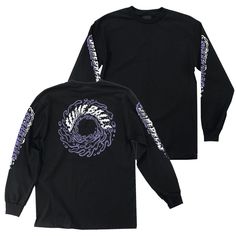 Make your outdoor adventures fun and comfortable with these black long sleeve shirts. They feature Slime balls and spewball to provide a lightweight layer of warmth and protection whether you're playing sports or exploring a new trail. Enjoy soft, breathable, and durable materials to keep you comfy all day. Black Logo Print Top For Skateboarding, Black Tops With Logo Print For Skateboarding, Black Urban Tops For Skateboarding, Black Long Sleeve Shirts, Streetwear Designs, Streetwear Essentials, Playing Sports, Skate Wear, Black Long Sleeve Shirt