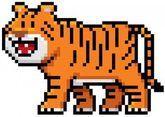 an image of a pixelated orange tiger