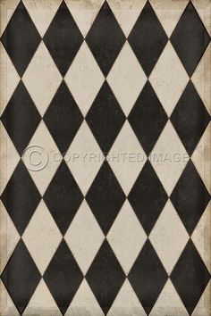 an old fashioned black and white checkered tile