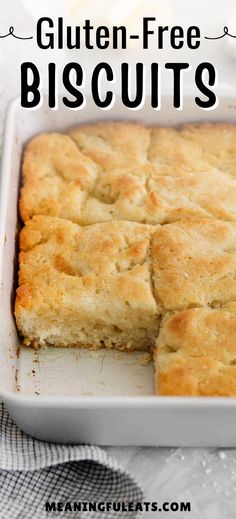 A pan of golden, square biscuits Gluten Free Garlic Biscuits, Gluten Biscuits Recipe, Gluten Free Butter Dip Biscuits, Simple Gluten Free Biscuits, Gluten Free Butter Dipped Biscuits, Buttermilk Biscuits Gluten Free, Gluten Free Breakfast Biscuits, Homemade Gluten Free Biscuits Easy, Gluten Free Biscuit Recipes