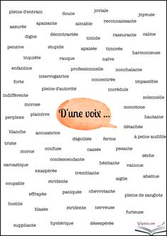 an orange speech bubble with the words d'une voix written in different languages