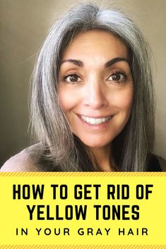 Check out all the reasons gray hair can turn yellow, and the best products to treat yellowing in your lovely silver hair.  #grayhair #goinggray #grombre Grey Hair Modern, Grey Hair Turning Yellow, Hair Buildup, Grey Hair Care, Natural Hair Conditioner, Dark Curly Hair, Hair Care Remedies, Hair Care Oil