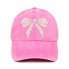 Rhinestone & Pearls Bow Hat-280 Accessories-The Lovely Closet-The Lovely Closet, Women's Fashion Boutique in Alexandria, KY Go Pink, Rhinestone Bow, Rhinestone Studs, Fall Collections, Ball Cap, Facebook Instagram, Baseball Cap, Caps Hats, Don't Forget