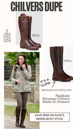 Kate Middleton penelope chilvers riding boots lookalike on amazon Kate Middleton Brown Boots, Kate Middleton Boots Outfit, Penelope Chilvers Boots Outfit, Kate Middleton Country Style, Penelope Chilvers Boots, Kate Middleton Capsule Wardrobe, Riding Boots Outfit 2023, Equestrian Boots Outfit, Penelope Boots