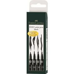 faber castel 4 piece black acrylic brush set