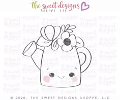 the sweet designs shoppe's digital stamp is shown with an image of a flower pot