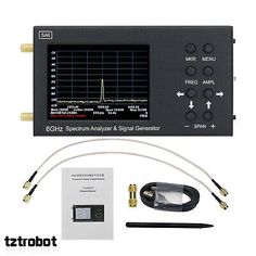 the digital signal generator is shown with cables and other items to use on this device