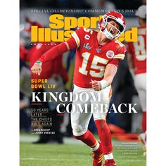 the cover of sports illustrated magazine features a football player in red and white uniform running