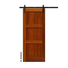 Craftsman Three Panel Sliding Barn Door - Sliding Barn Door Hardware by RealCraft Wooden Sliding Door, Sliding Cabinet Door Hardware, Exterior Sliding Barn Doors, Custom Exterior Doors, Pocket Door Frame, Modern Sliding Barn Door, Sliding Cabinet Doors, Barn Door Installation, Modern Entry Door