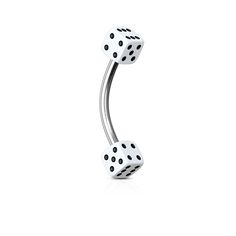 Add a vibrant touch to your piercings with our Surgical Steel Eyebrow Ring Curved Barbell, featuring UV acrylic dice beads. This stylish piece is crafted from high-quality 316L surgical steel and durable acrylic, ensuring both longevity and comfort. With a 16-gauge (1.2 mm) size and 5/16" (8 mm) length, it is designed to fit perfectly in various piercings, including eyebrows, lips, cartilage, and more. The 5 mm ball size ensures a secure and comfortable fit, making it a versatile addition to you Eyebrow Piercing Jewelry, Lip Piercing Ring, Eyebrow Rings, Eyebrow Jewelry, Barbell Piercing, Eyebrow Ring, Eyebrow Piercing, Piercing Ring, Lip Ring