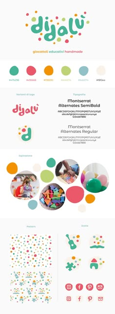 the website design for children's toys and crafts, with colorful dots on it